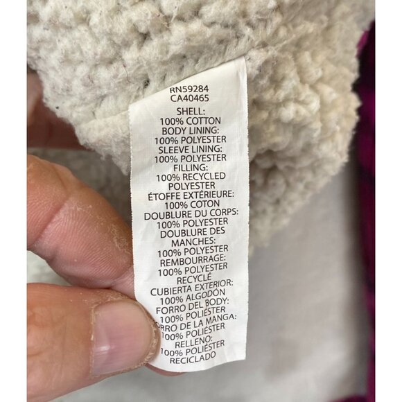 Place Women's Shirt Jacket XXL Burgundy Sherpa Lined Flannel Shacket Snaps Plaid - Picture 6 of 11